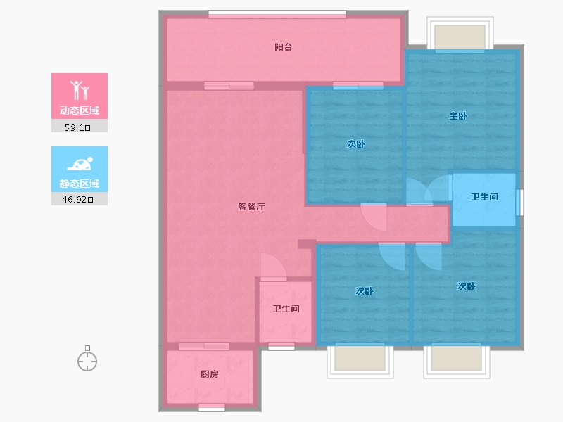 福建省-三明市-宜和佳苑-99.70-户型库-动静分区