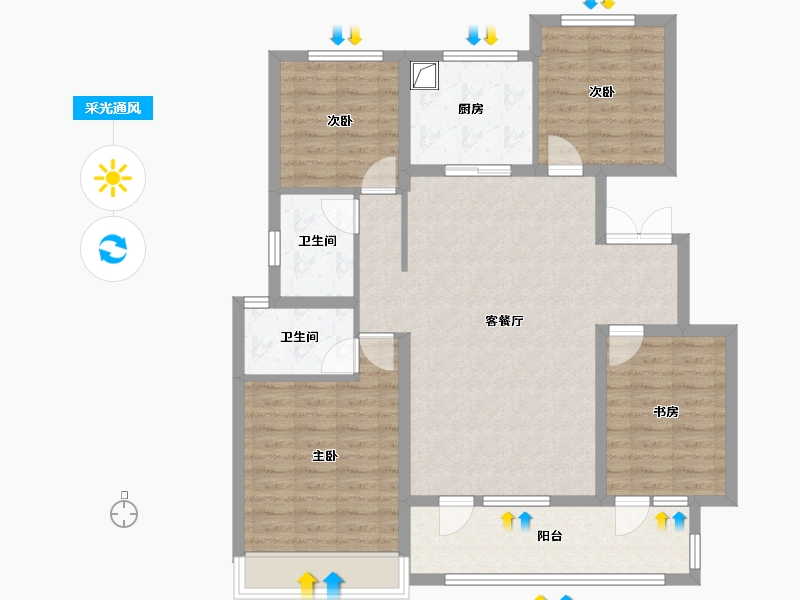 山东省-济宁市-济宁中海城3区-112.00-户型库-采光通风