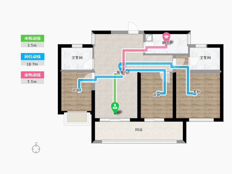 浙江省-温州市-西泰佳苑-81.82-户型库-动静线