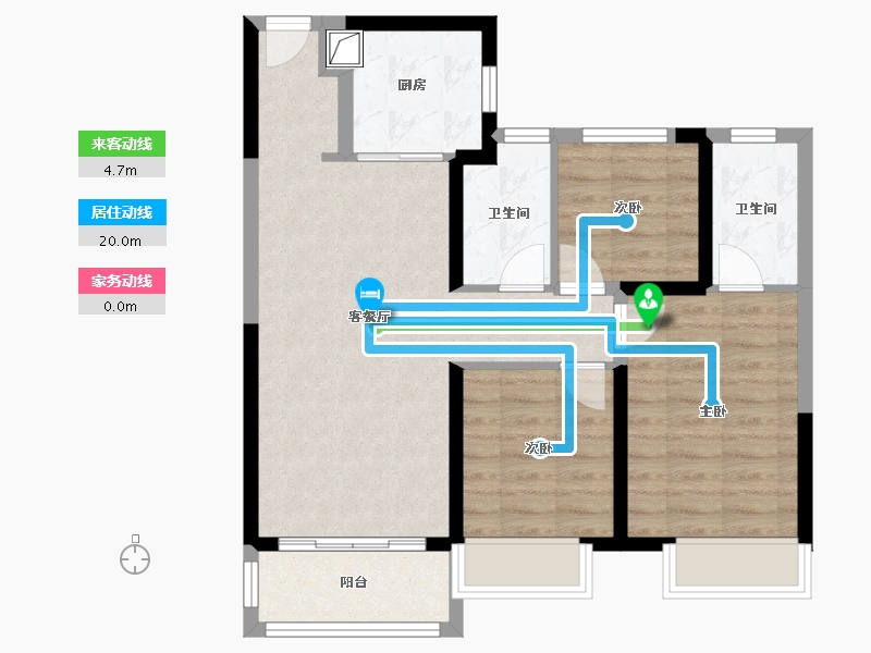 陕西省-西安市-凤栖云-86.40-户型库-动静线