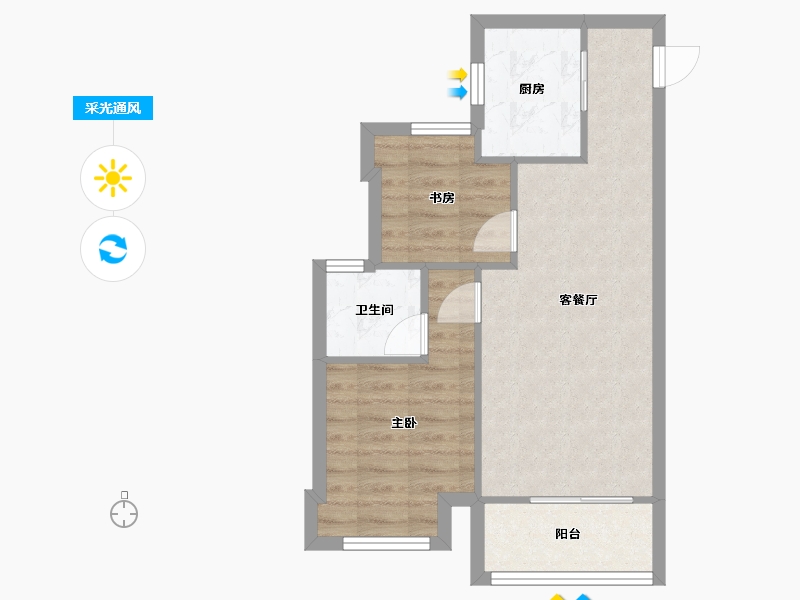 湖北省-武汉市-星悦城-51.00-户型库-采光通风