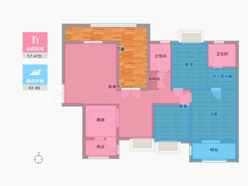 江苏省-苏州市-奥园印象高迪花园-110.00-户型库-动静分区