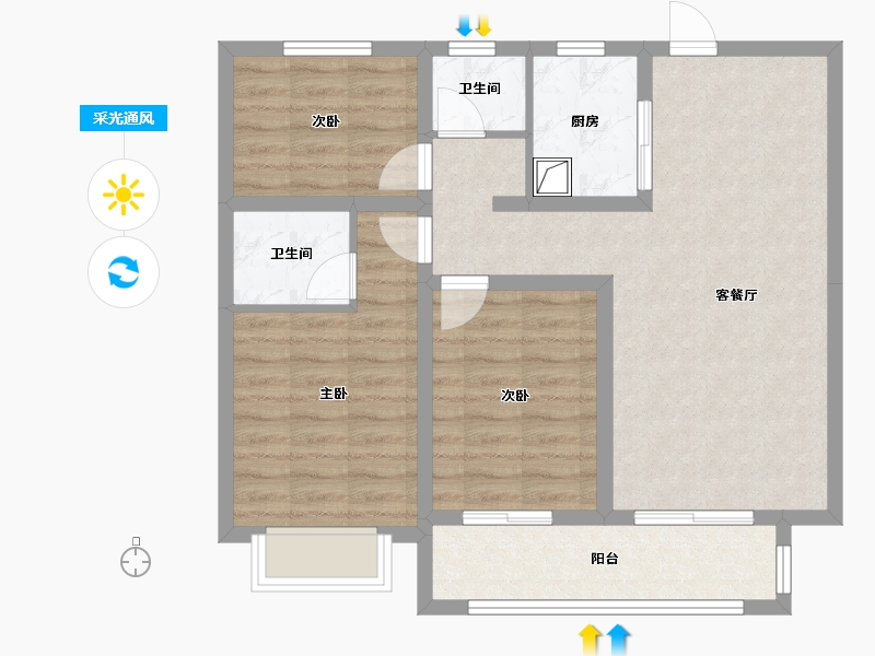 山西省-临汾市-恒富-94.89-户型库-采光通风