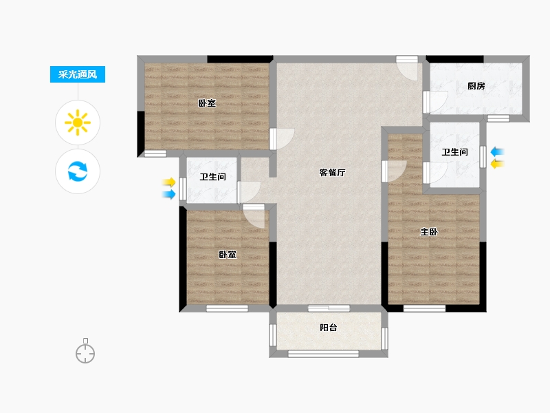 湖南省-常德市-翰林公馆-98.00-户型库-采光通风