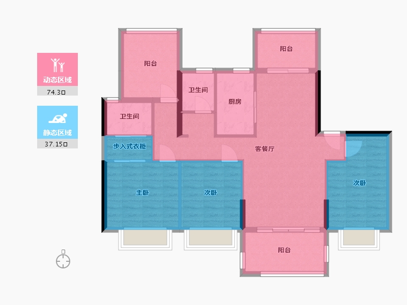 湖南省-邵阳市-湘居学苑-97.82-户型库-动静分区