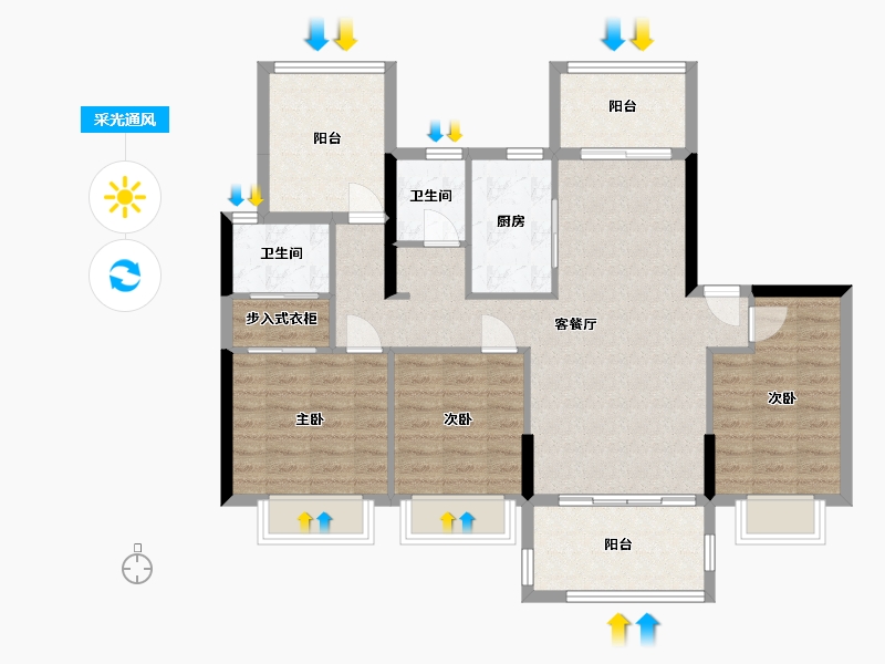 湖南省-邵阳市-湘居学苑-97.82-户型库-采光通风