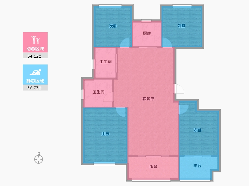 浙江省-嘉兴市-优优秀湖-102.40-户型库-动静分区