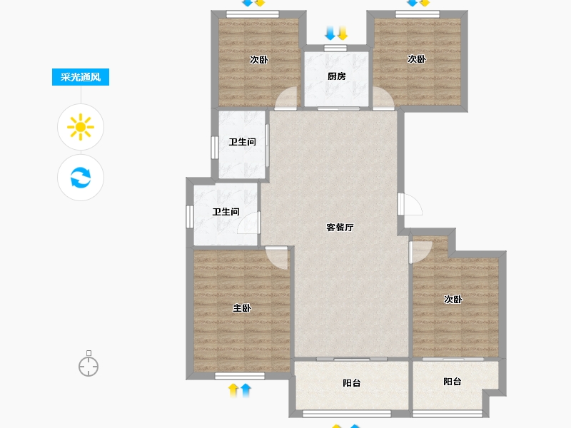 浙江省-嘉兴市-优优秀湖-102.40-户型库-采光通风