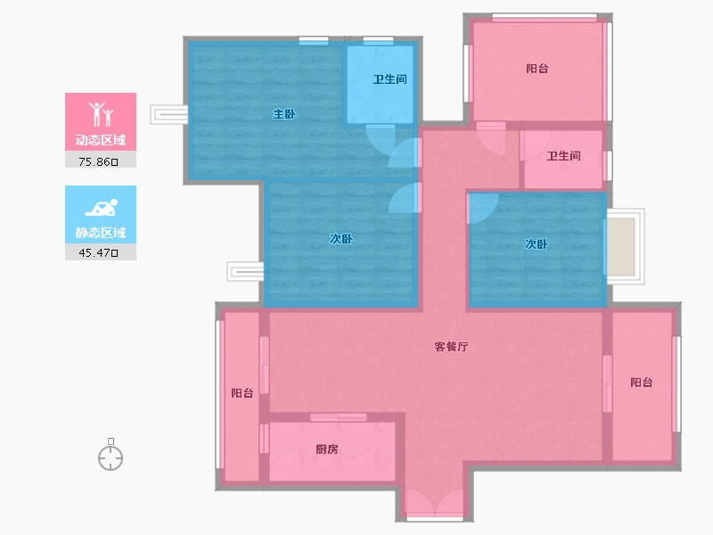 广西壮族自治区-南宁市-大都悦园-98.25-户型库-动静分区