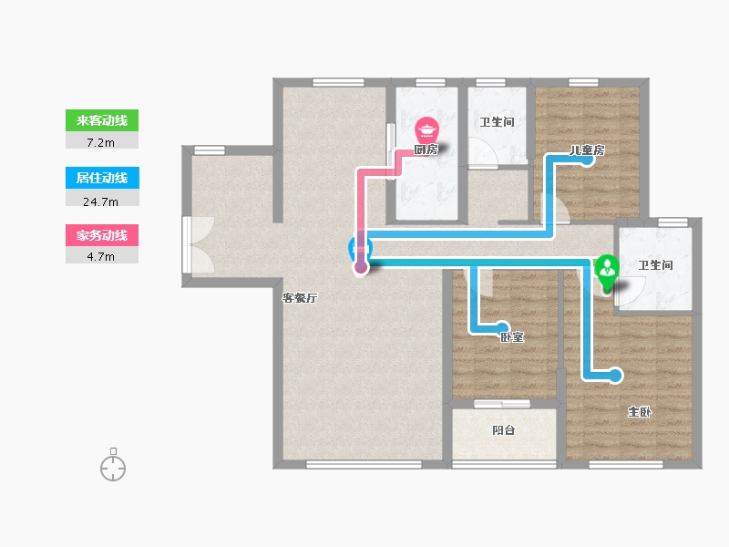 湖南省-常德市-朝阳公馆-115.00-户型库-动静线