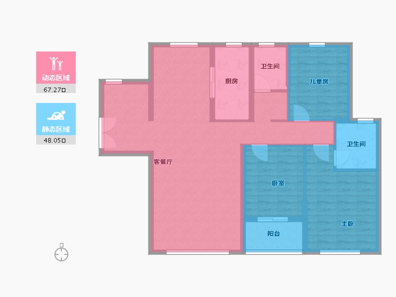 湖南省-常德市-朝阳公馆-115.00-户型库-动静分区