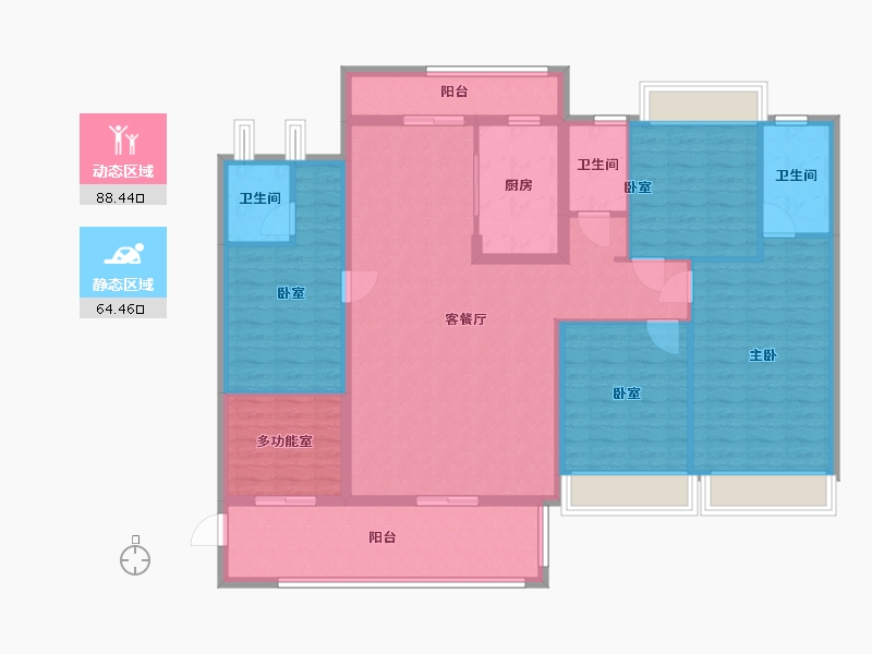 广东省-汕尾市-永利公馆-134.40-户型库-动静分区