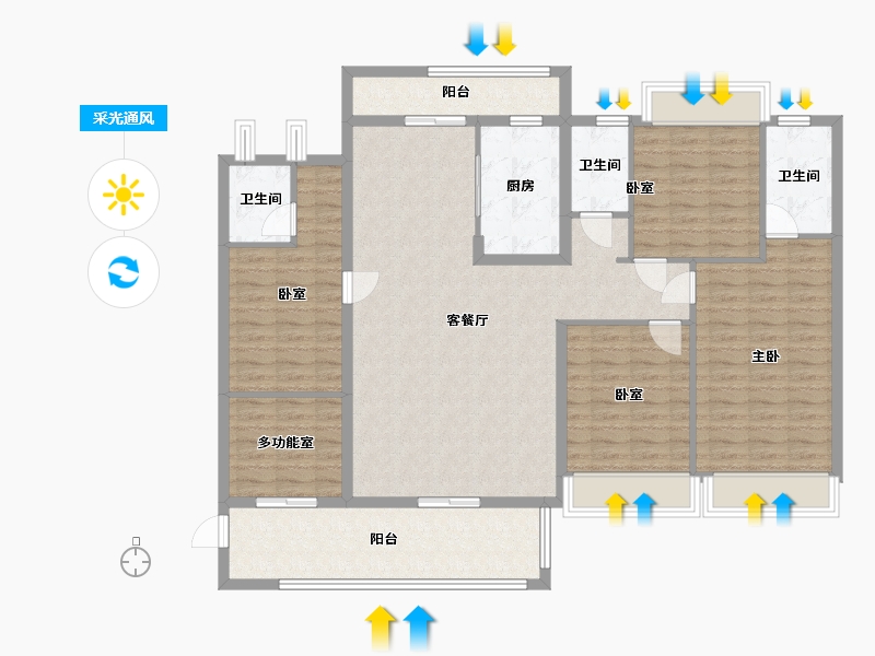 广东省-汕尾市-永利公馆-134.40-户型库-采光通风