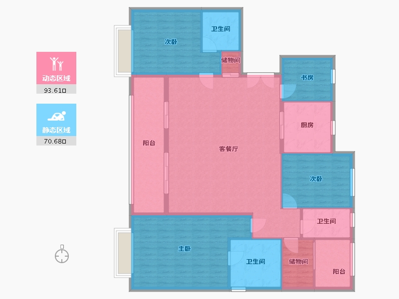 浙江省-金华市-章安-144.00-户型库-动静分区