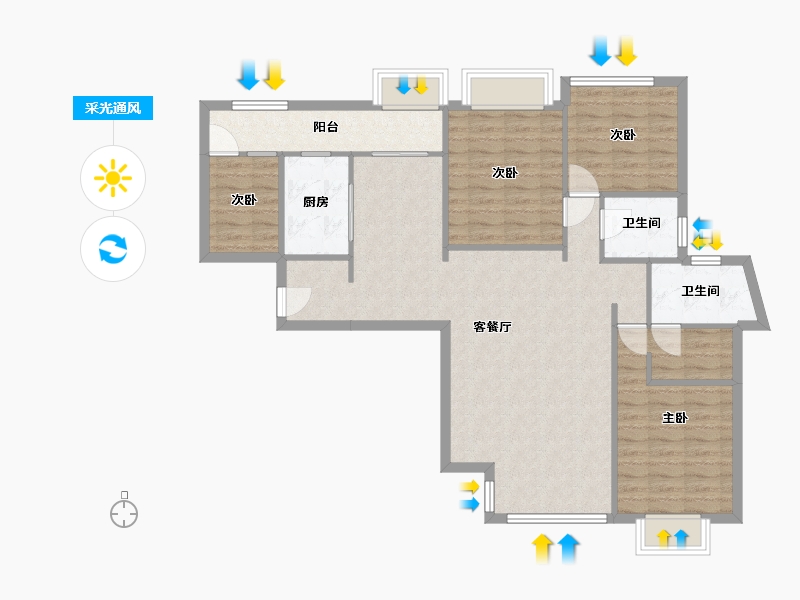 福建省-厦门市-嘉盛豪园-120.00-户型库-采光通风