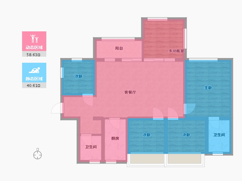 贵州省-贵阳市-清峯晓镇-88.00-户型库-动静分区