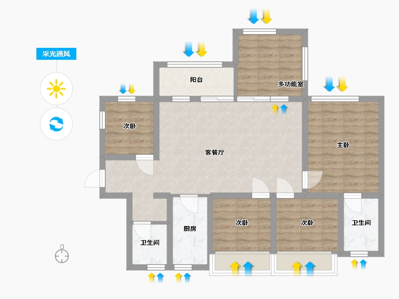 贵州省-贵阳市-清峯晓镇-88.00-户型库-采光通风