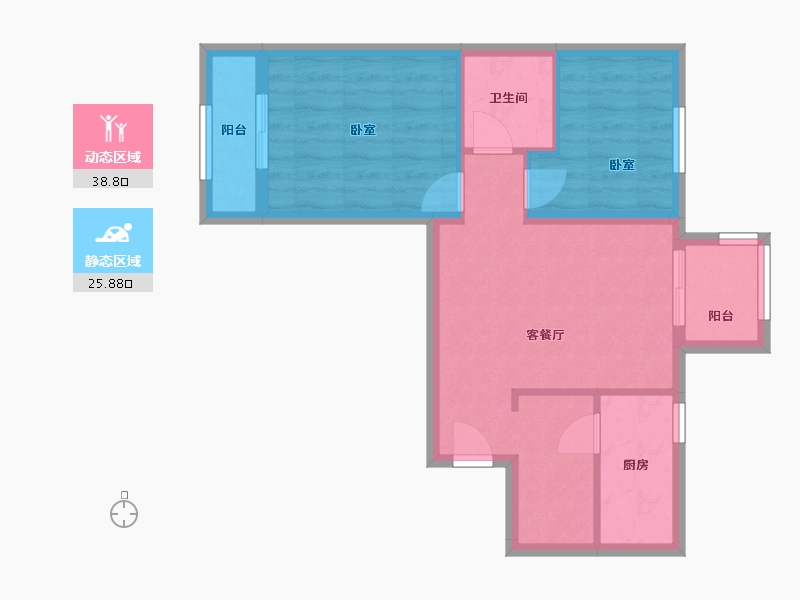 北京-北京市-望坛-62.40-户型库-动静分区