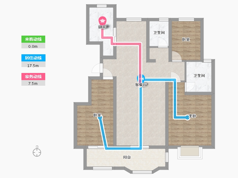 山东省-临沂市-滨河名邸-107.20-户型库-动静线