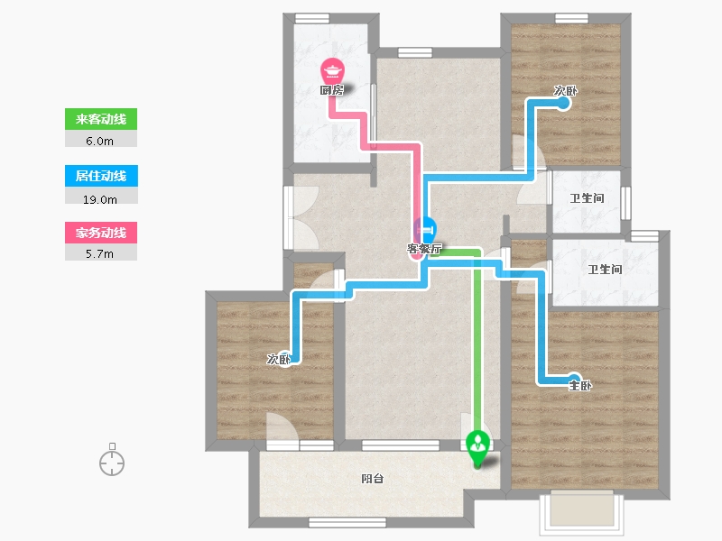 山东省-淄博市-吾悦华府-96.00-户型库-动静线