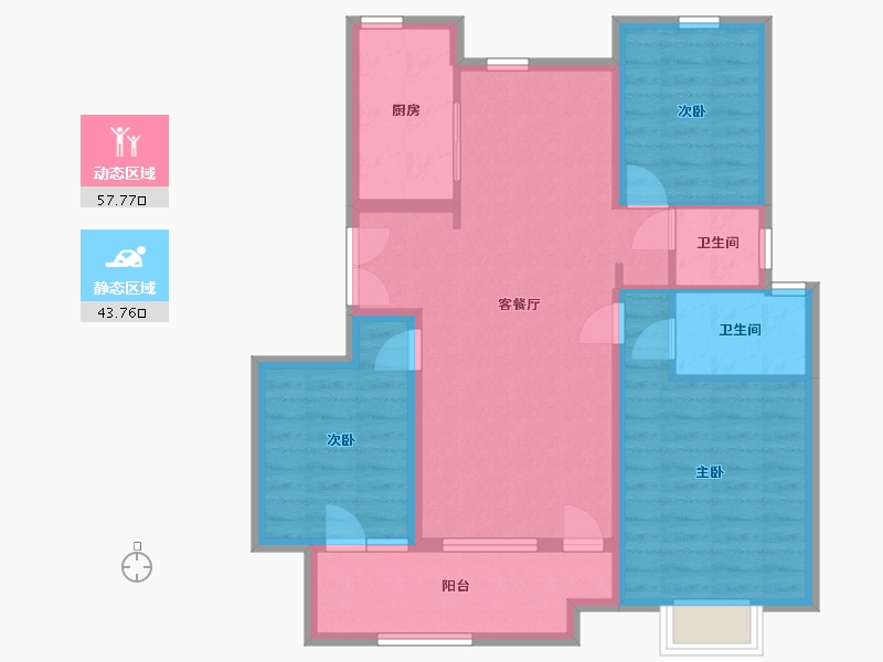 山东省-淄博市-吾悦华府-96.00-户型库-动静分区