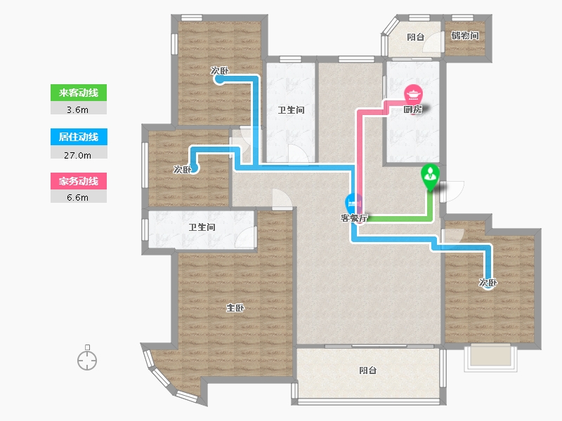 河南省-郑州市-晨胧华庭住宅小区-152.00-户型库-动静线