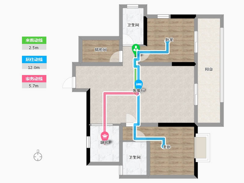 广西壮族自治区-桂林市-彰泰春天里-88.30-户型库-动静线