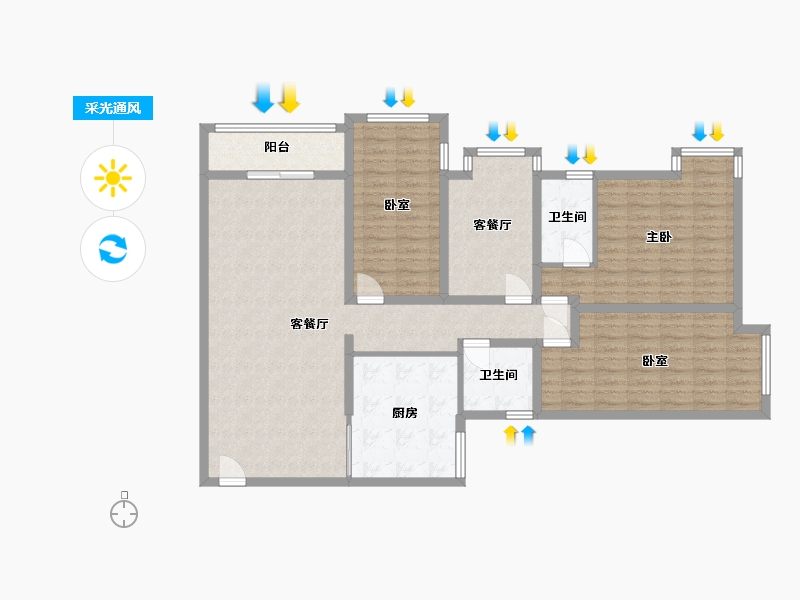 广东省-珠海市-润城-110.59-户型库-采光通风