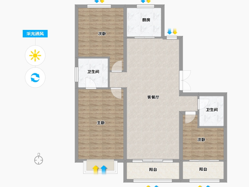 河北省-承德市-国创-111.73-户型库-采光通风