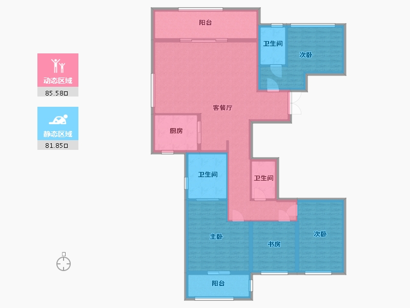 湖北省-武汉市-武昌滨江长江中心-152.00-户型库-动静分区