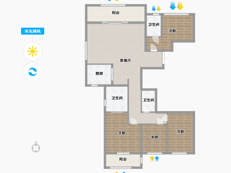 湖北省-武汉市-武昌滨江长江中心-152.00-户型库-采光通风