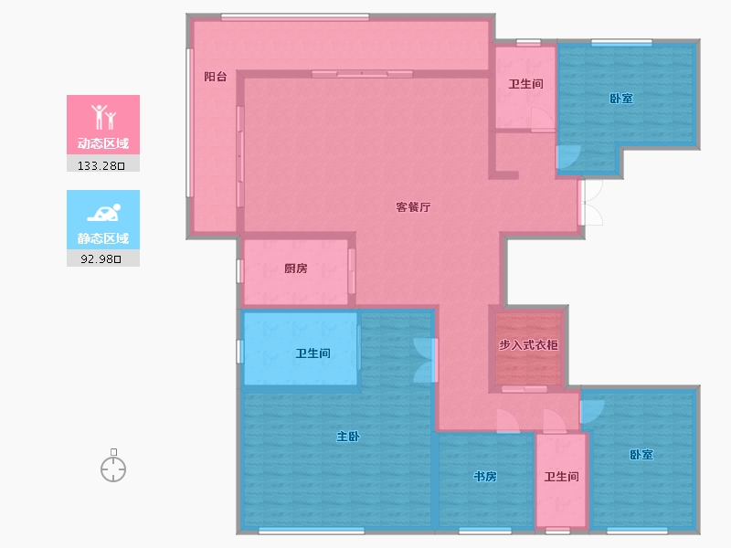 湖北省-武汉市-武昌滨江长江中心-216.00-户型库-动静分区