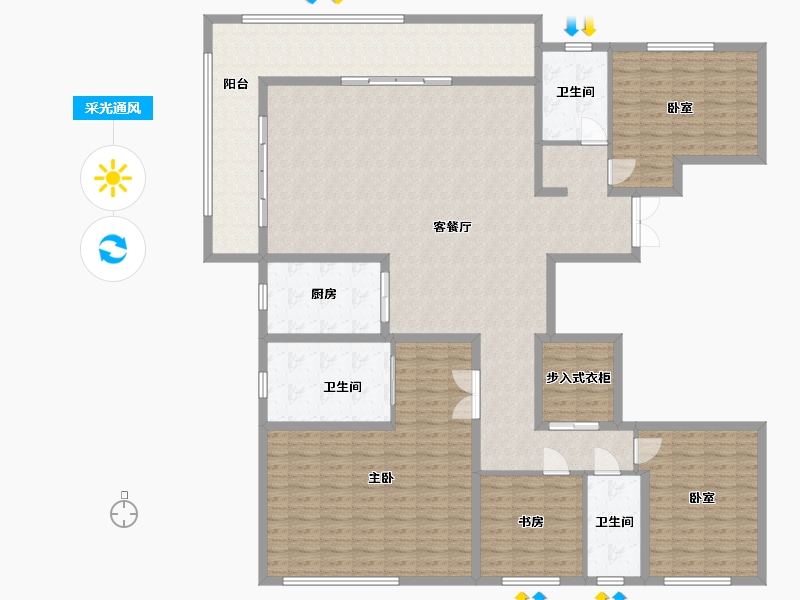 湖北省-武汉市-武昌滨江长江中心-216.00-户型库-采光通风