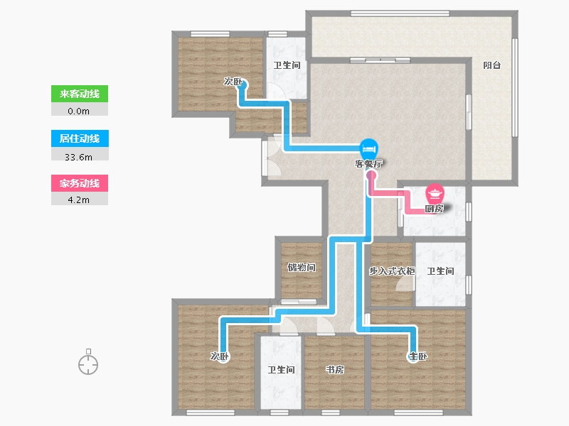 湖北省-武汉市-武昌滨江长江中心-180.00-户型库-动静线