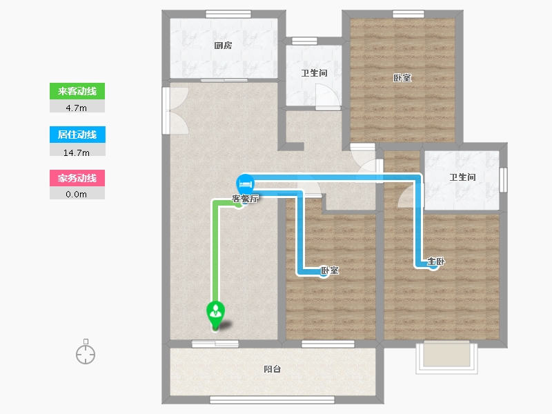 安徽省-蚌埠市-山水文园-104.80-户型库-动静线