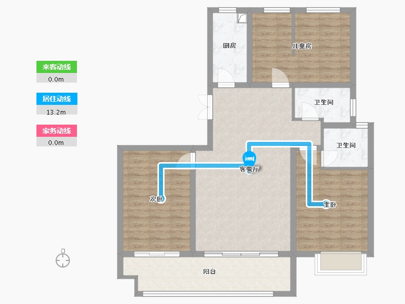 山东省-济宁市-水岸新城-108.00-户型库-动静线