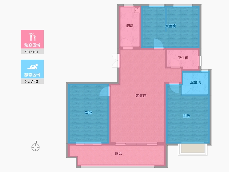 山东省-济宁市-水岸新城-108.00-户型库-动静分区