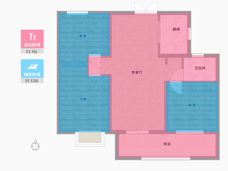 安徽省-蚌埠市-山水文园-78.40-户型库-动静分区