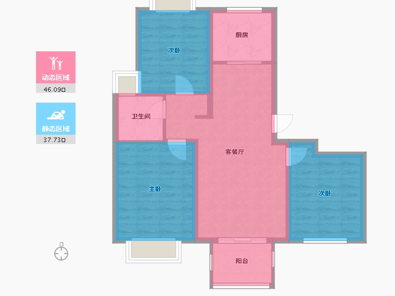 江苏省-南京市-橡树城-75.02-户型库-动静分区