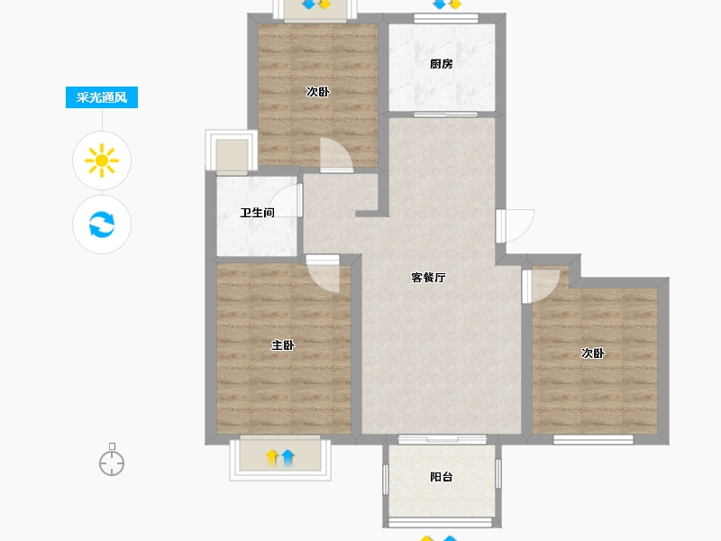 江苏省-南京市-橡树城-75.02-户型库-采光通风