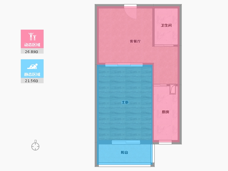 北京-北京市-文慧园北路甲6号院-43.76-户型库-动静分区