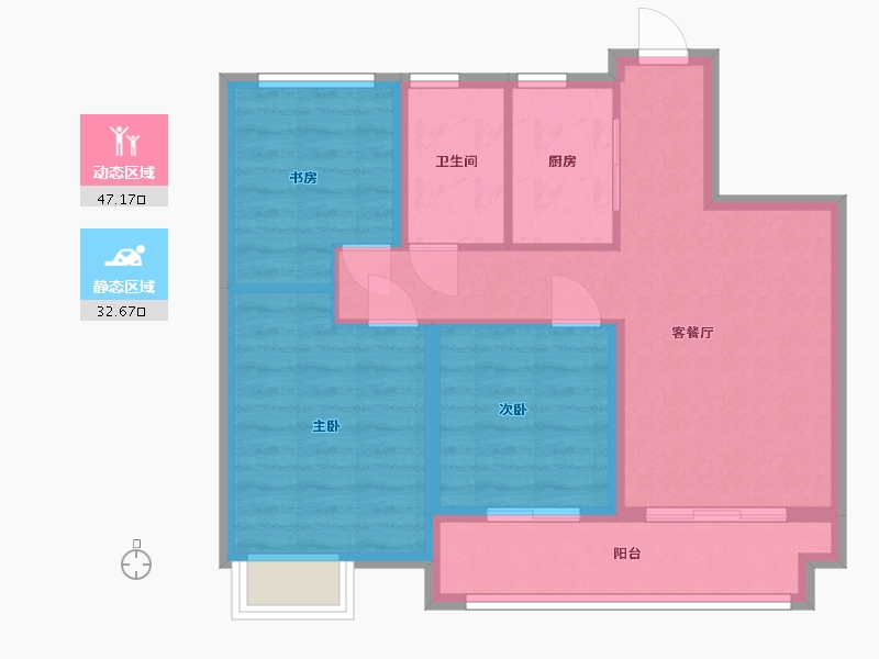 浙江省-湖州市-诚通江南里-71.20-户型库-动静分区