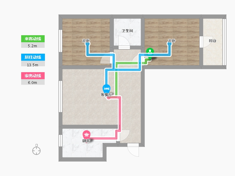 山西省-临汾市-学府花园-70.00-户型库-动静线