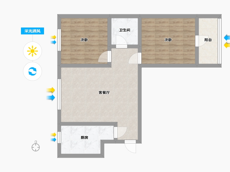 山西省-临汾市-学府花园-70.00-户型库-采光通风