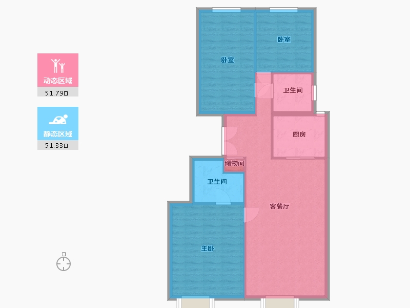 北京-北京市-爱这城-107.94-户型库-动静分区