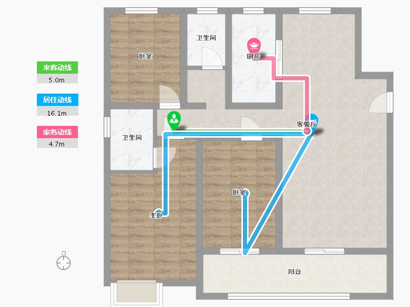 河南省-新乡市-星海师大怡景-105.00-户型库-动静线