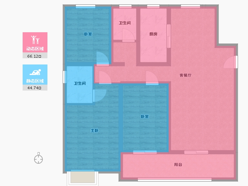 河南省-新乡市-星海师大怡景-105.00-户型库-动静分区