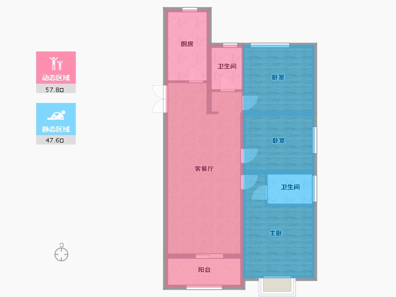 安徽省-蚌埠市-山水文园-94.40-户型库-动静分区