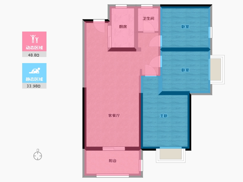 陕西省-安康市-仕府大院-83.40-户型库-动静分区