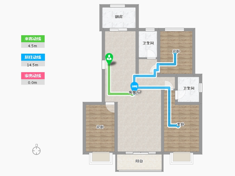 陕西省-宝鸡市-宝润佳苑-109.01-户型库-动静线